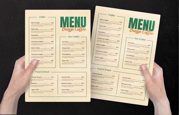 Customizable Coffee Menu Design Template