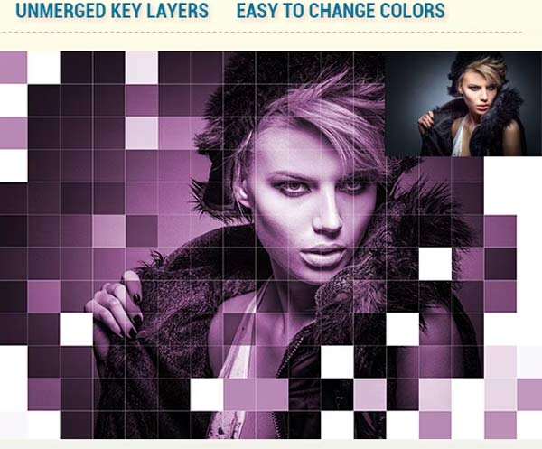 Customizable Mosaic Actions Photoshop