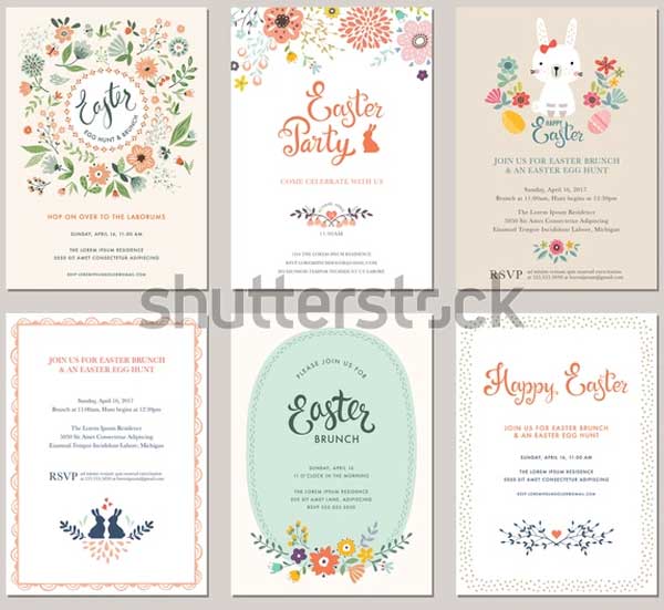 Cute Happy Easter Invitation Templates
