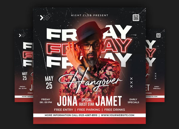 DJ Night Club Flyer And Instagram Banner
