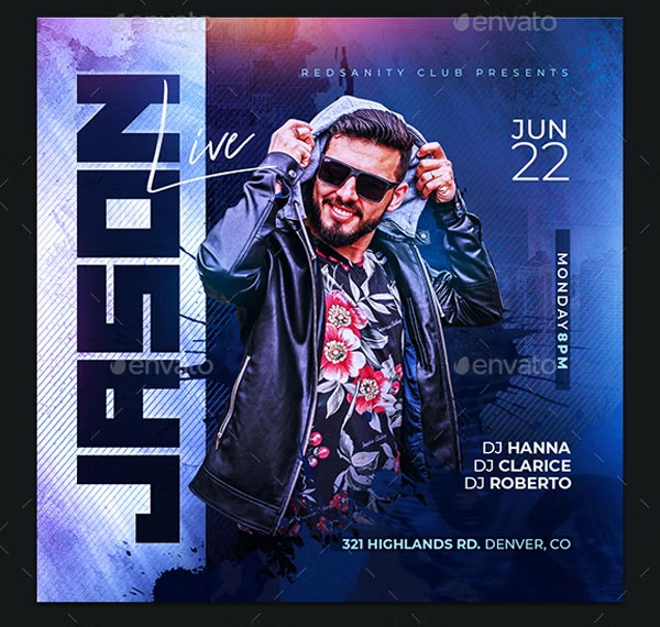 DJ Party Instagram Flyer Template