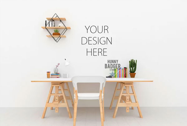 Desk Wall Art Mockup