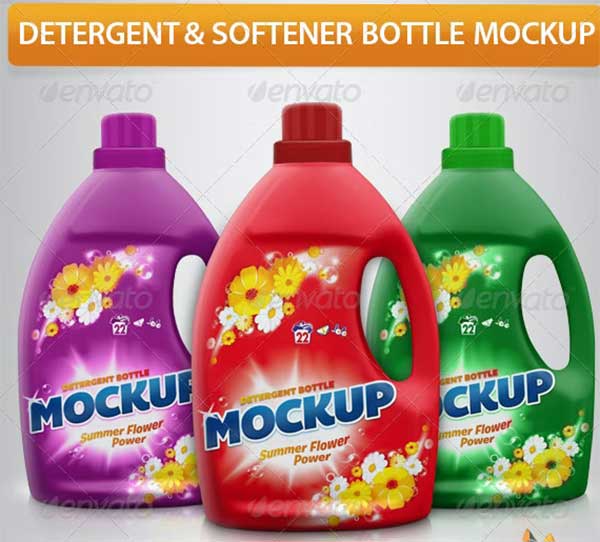 Detergent & Softener Bottle Mockup