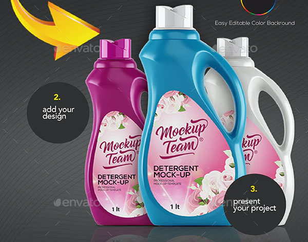 Detergent Bottle Mock-up Template