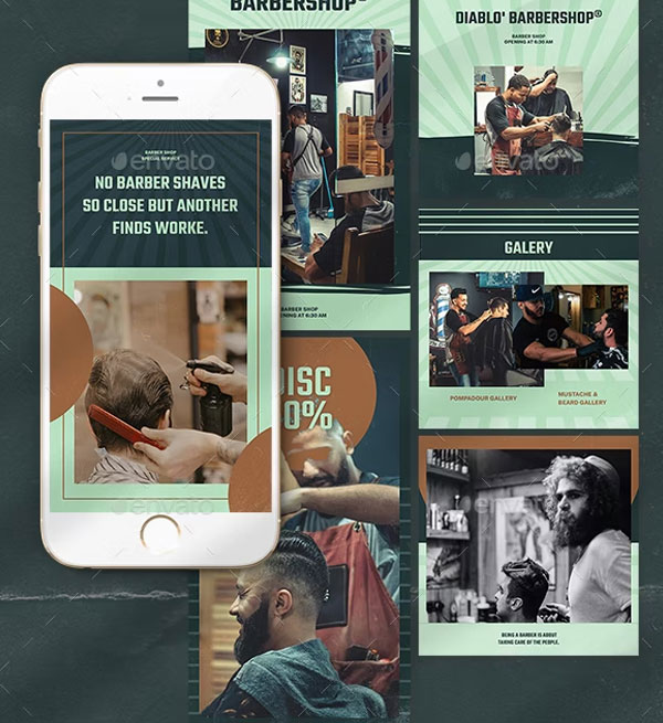 Diablo Barbershop Instagram Templates