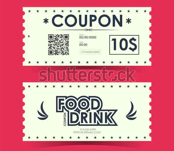 Discount Coupon Ticket Card
