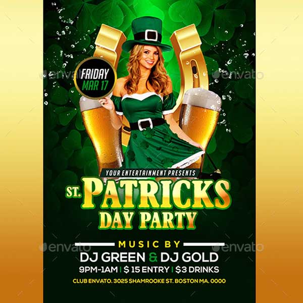 Dj Patricks Day Party Flyer Template
