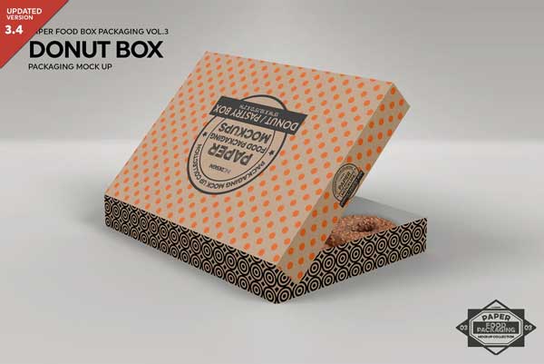 Donut Box Packaging Mockup
