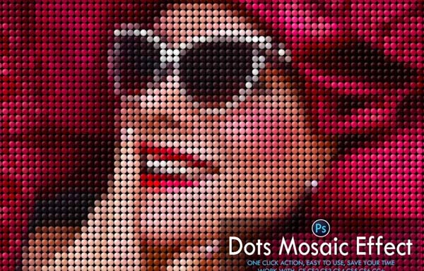 Dots Mosaic Effect Photoshop Action