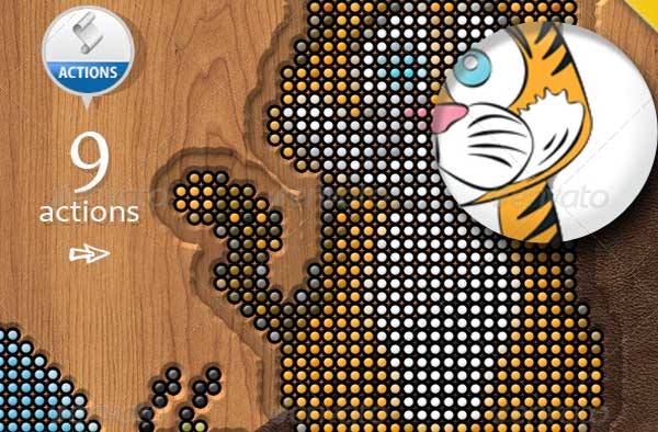 Dots Pixel Logo Photoshop Actions