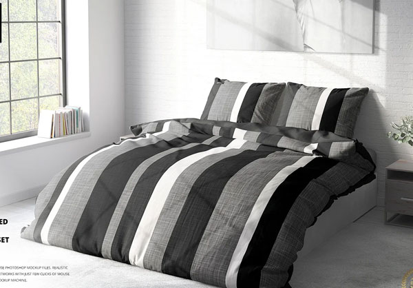 Double Bed Bedding Mockup Set