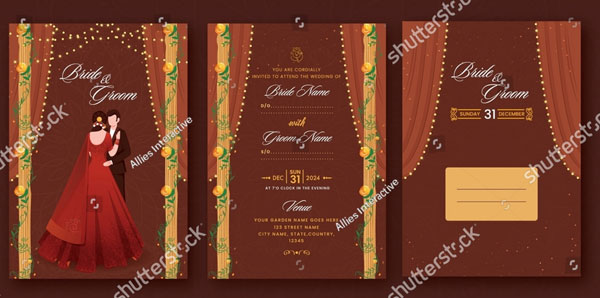 Doubleside Wedding Invitation Card Template
