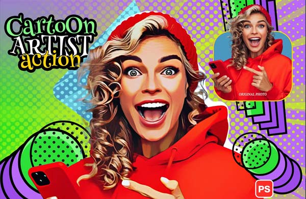 Download Cartoon Artist Photoshop Actions
