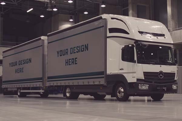 Download Delivery Truck Mockups Free