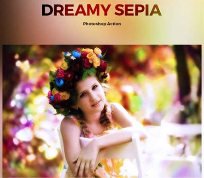 Dreamy Sepia Photoshop Action Templates
