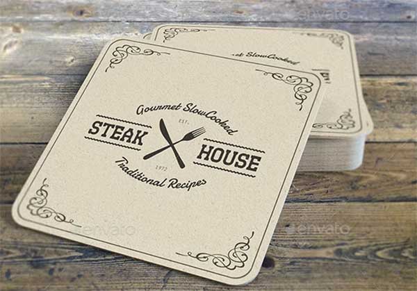 Drink Coaster Mock-Up Template