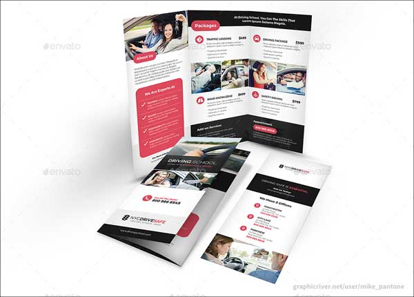 Driving School Trifold PSD Brochure