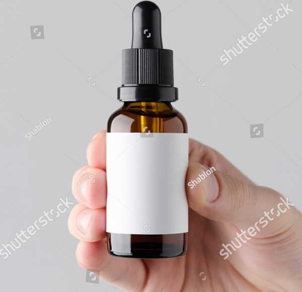 Dropper Bottle Mock-Up and Blank Label