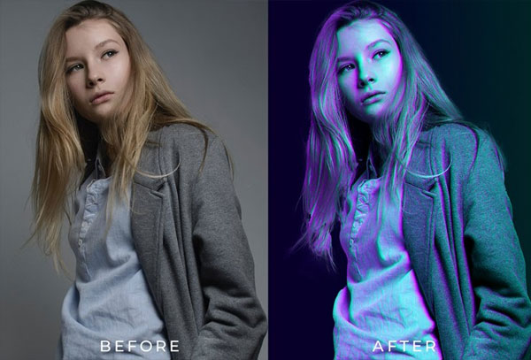 Dual Lighting Gel Photoshop Action