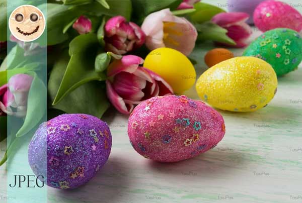 Easter Background With Glitter Eggs