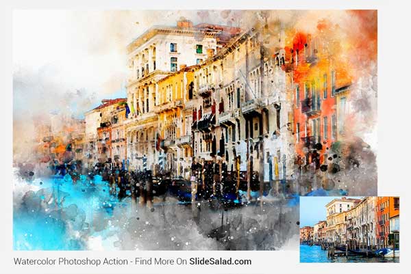 Editable Artistic Watercolor Photoshop Action