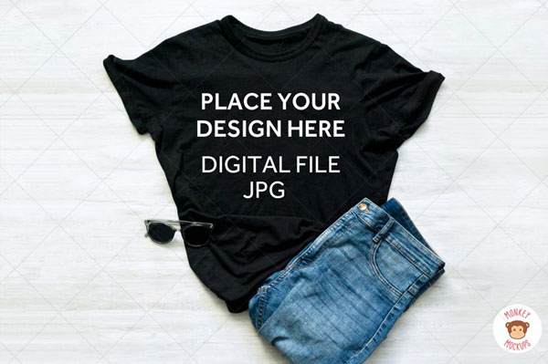 Editable Black Tshirt Mockups