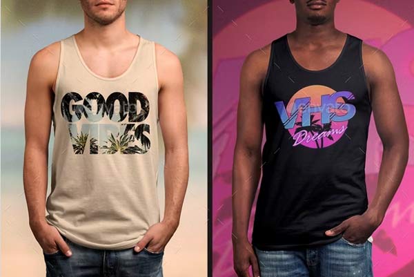 Editable Men Tank Top Mockups