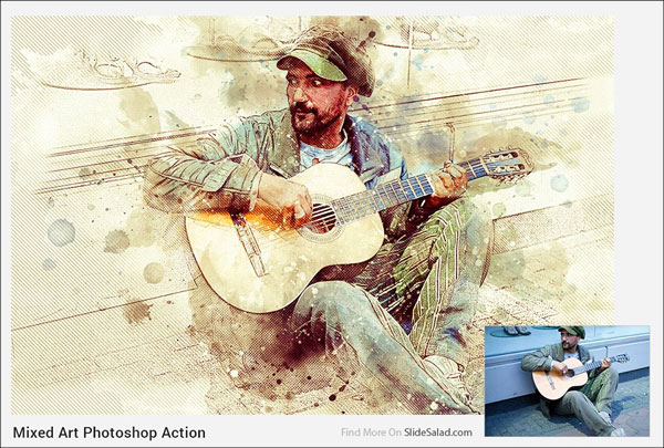 Editable Mixed Art Photoshop Action