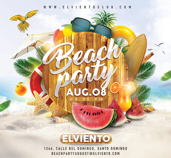 Editable Luau Party Flyer Templates