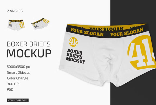 Editable Boxer Briefs Mockup Set