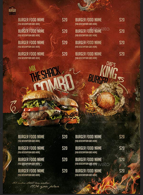 Editable Burger Menu Vector Template Free Download
