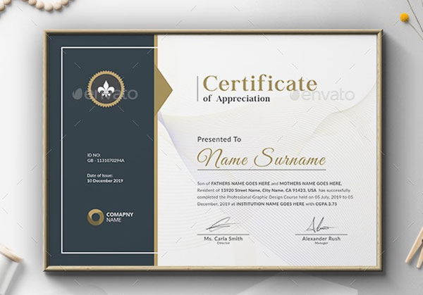 Editable Certificate Design