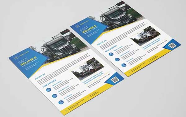 Editable Freight Transport Agency Flyer Design