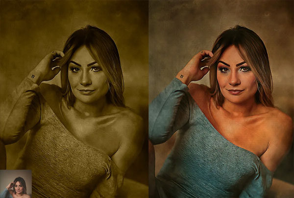 Editable Old Oil Paint Photoshop Action