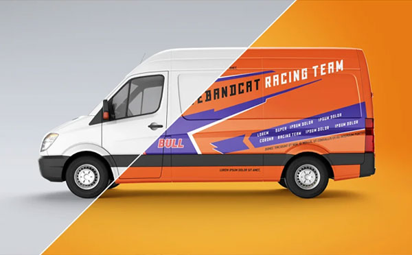 Editable Realistic Van Mockup