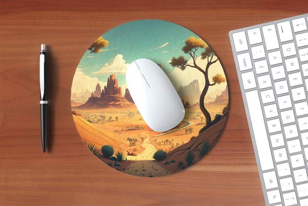 Editable Round Mouse Pad Mockup Template