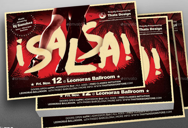 Editable Salsa Flyer Templates Premium Download
