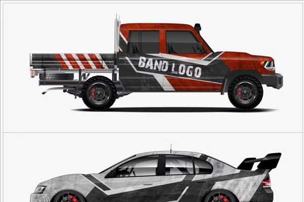 Editable Van Mockup PSD Free Download