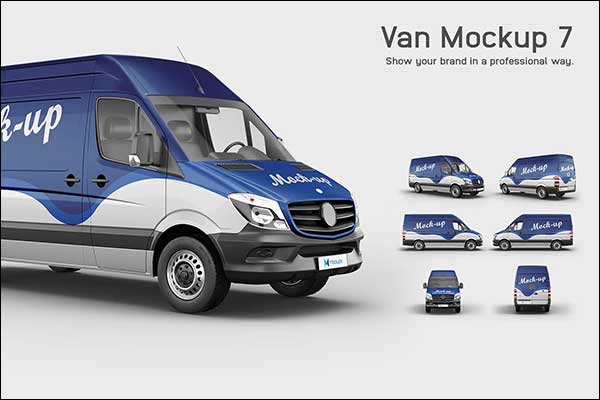 Editable Van Mockup Template