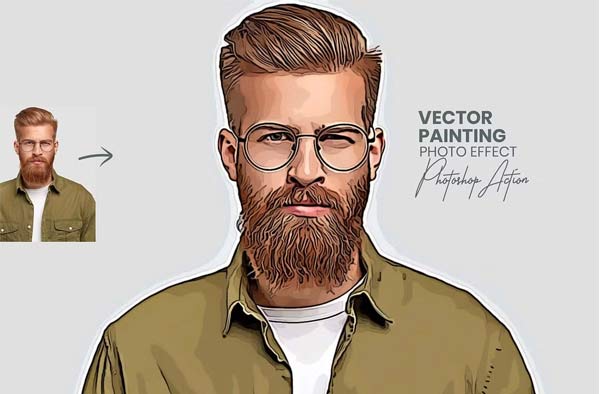 Editable Vector Painting Photoshop Actions Download