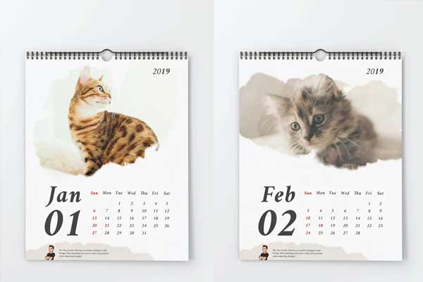 Editable Wall Calendar Mockup