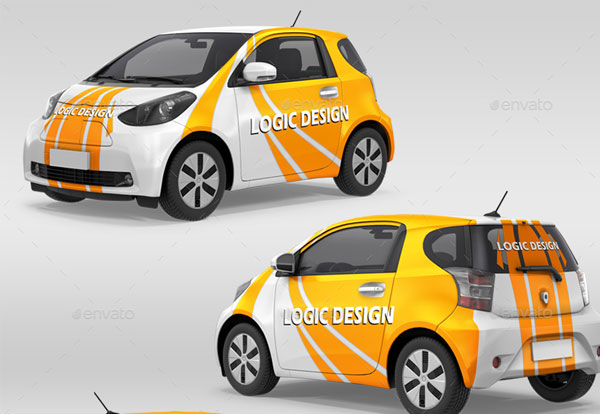 Electric Car Mockup PSD Template