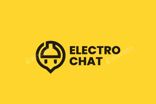 Electric Chat Logo Template