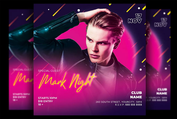 Electro Dj Party Instagram Flyer Template