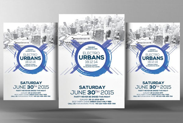 Electro Urban Party PSD Flyer