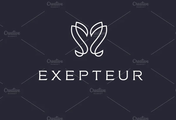 Elegant Butterfly Flower Line Logo