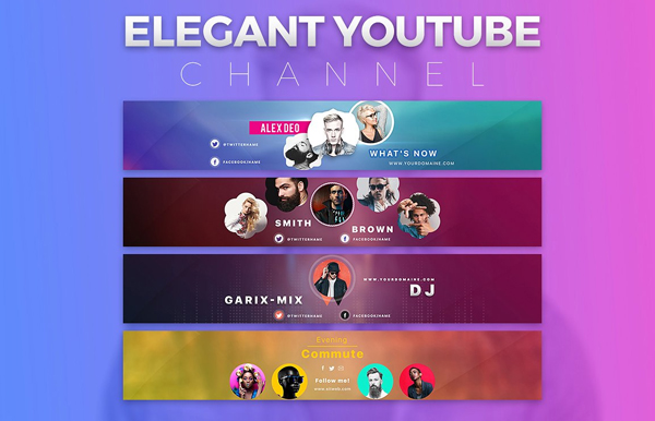 Elegant Youtube Channel Background Templates