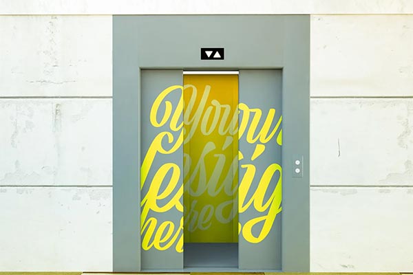 Elevator Opening Doors Mockup