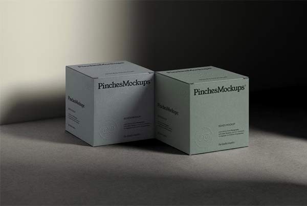 Embossed Boxes Mockup Template