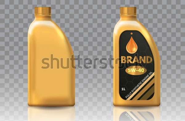 Engine Oil Plastic Bottle Package Mockup Set
